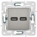 SKANDY Розетка USB A+A 3,1А SK-R15N металл никель IEK SKANDY Розетка USB A+A 3,1А SK-R15N металл никель IEK