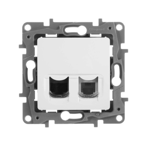 ETIKA Розетка двойная RJ11+RJ45 кат.5E UTP белый