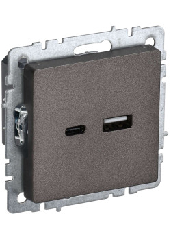 BRITE Розетка USB A+C 18Вт РЮ11-1-БрТБ темная бронза IEK