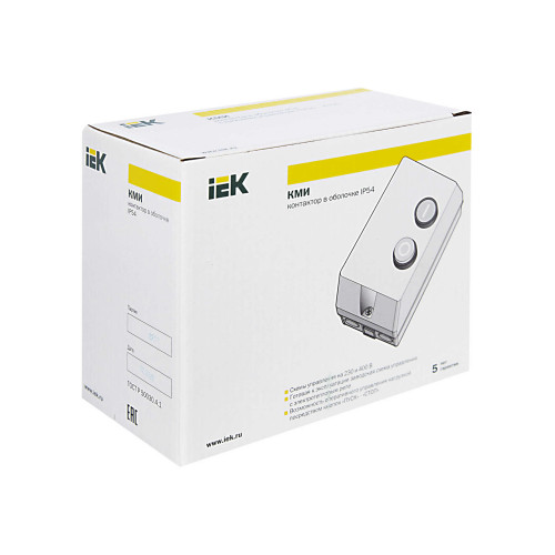 Контактор КМИ10960 9А в оболочке 380В/АС3 IP54 IEK