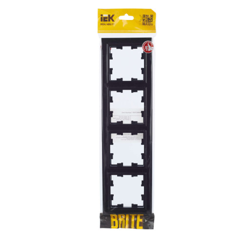 BRITE Рамка 4-местная РУ-4-БрЧ черный IEK
