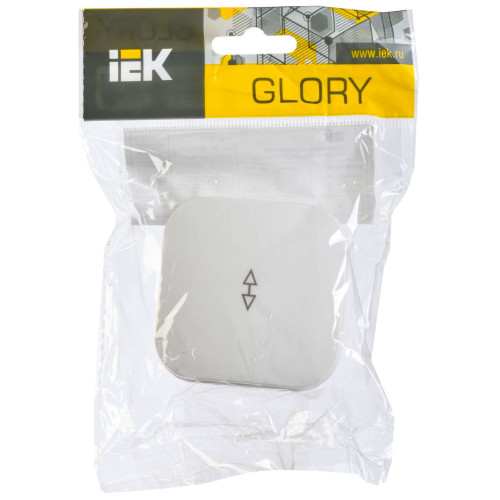 GLORY Выключатель 1-клавишный для открытой установки проходной 10А ВСп10-1-0-ХБ белый IEK