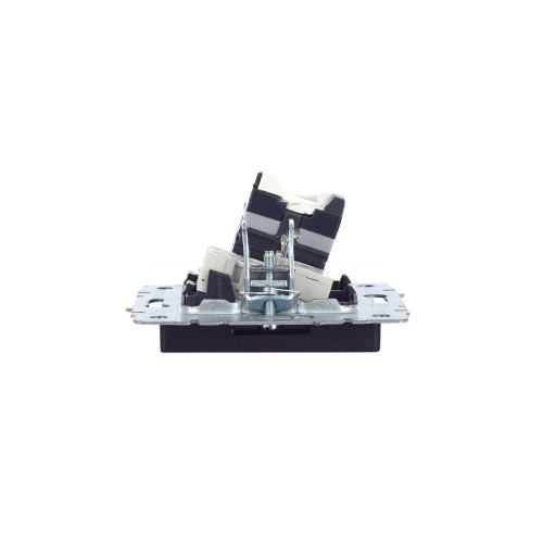 BRITE Розетка двойная RJ11+RJ45 кат.5E РК/Т12-БрЧ черный IEK
