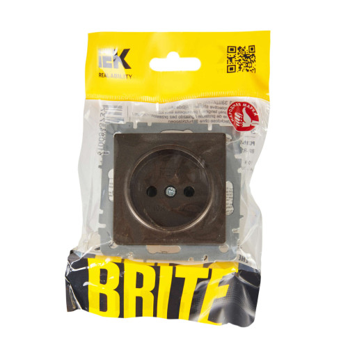 BRITE Розетка 1-местная без заземления без защитных шторок 10А РС10-1-0-БрТБ темная бронза IEK