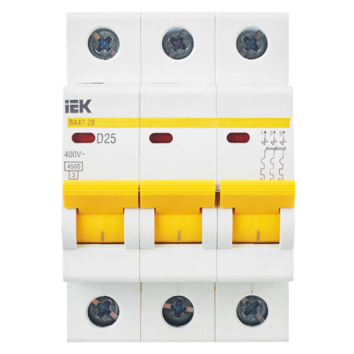 KARAT Автоматический выключатель ВА47-29 3P D 25А 4,5кА IEK