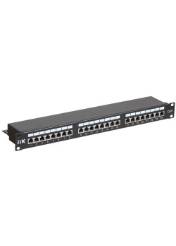 ITK 1U патч-панель кат.6 STP 24 порта (Dual) с кабельным органайзером