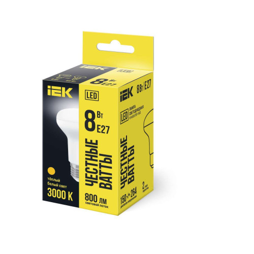 Лампа светодиодная R63 рефлектор 8Вт 230В 3000К E27 IEK