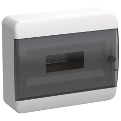 TEKFOR Корпус пластиковый ЩРН-П-12 IP41 черная прозрачная дверь IEK