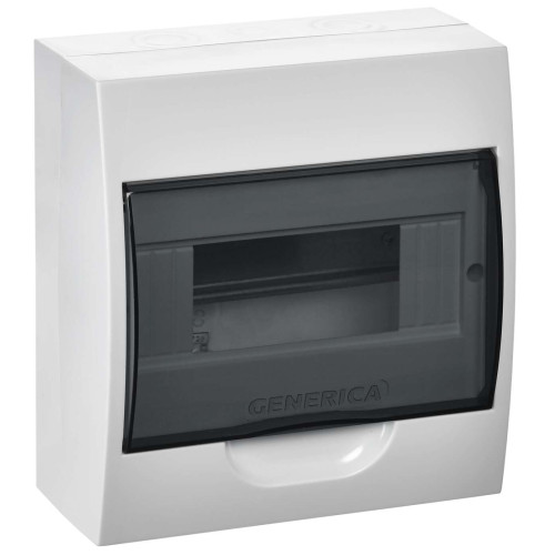 Корпус пластиковый ЩРН-П-8 черная прозрачная дверь IP41 GENERICA