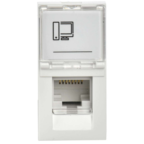 Розетка компьютерная РКИ-10-00-П RJ-45 UTP кат.5e (на 1 модуль) ПРАЙМЕР белая IEK