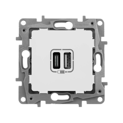 ETIKA Розетка USB A+C 15Вт белый