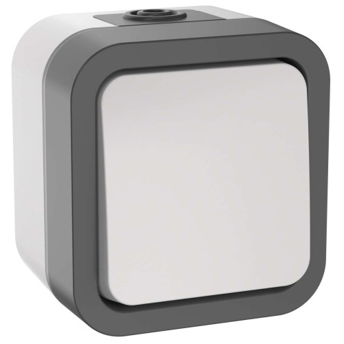 TORS Переключатель одноклавишный 10А IP55 TS201 серо-белый IEK