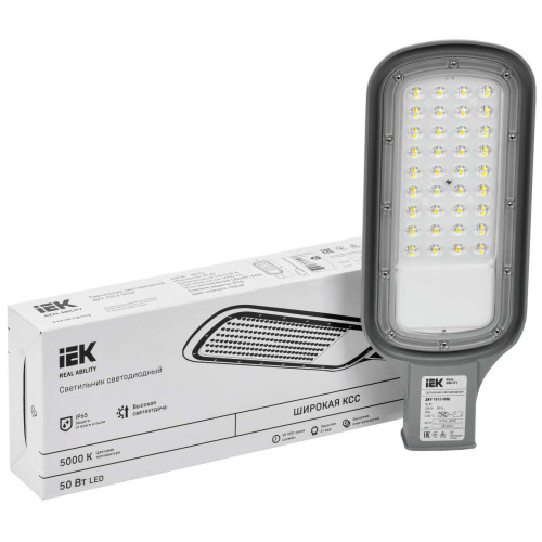 Светильник светодиодный консольный ДКУ 1012-50Ш 5000К IP65 серый IEK