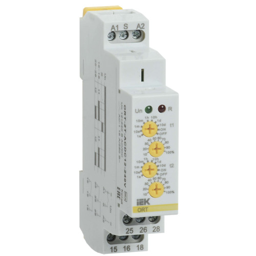 Реле времени ORT 2 контакта 2 уставки 12-240В AC/DC IEK