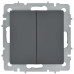 BRITE Выключатель 2-клавишный перекрестный 10А ВС10-2-3-БрГ графит IEK