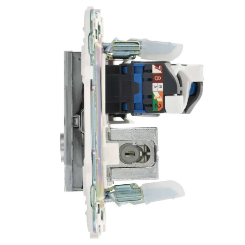 SKANDY Розетка двойная TV+RJ45 кат.6 SK-A15N металл никель IEK