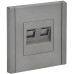FORTE&PIANO Розетка компьютерная двойная RJ45 кат.5E FP533 сталь IEK