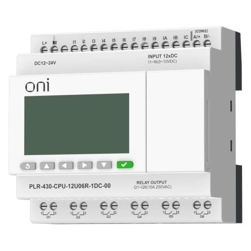 ПЛК 430 Модуль ЦПУ 6 DI 6 UI (0-10 В/DI) 6 RO 24В DC с экраном ONI