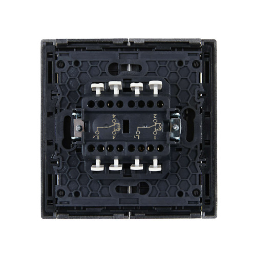 FORTE&PIANO Выключатель 2-клавишный проходной с индикацией 10А FP508 сталь IEK