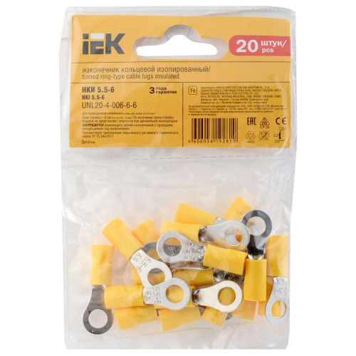 Наконечник НКИ 5,5-6 кольцо 4-6мм (20шт/упак) IEK