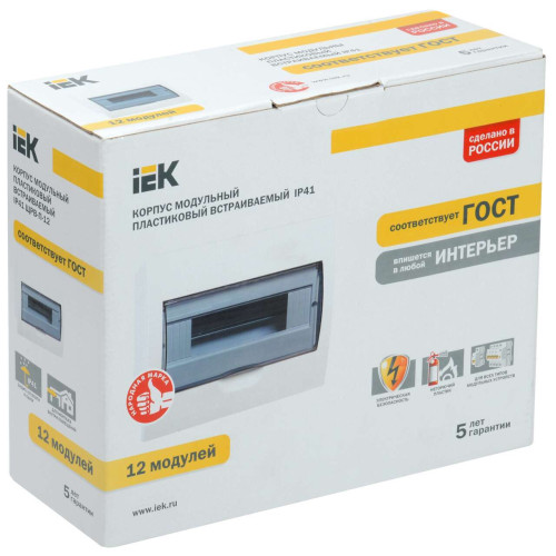 KREPTA 3 Корпус пластиковый ЩРВ-П-12 IP41 белый IEK
