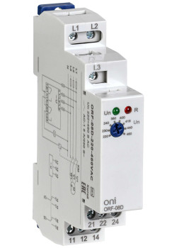 Реле контроля фаз ORF-08D 3 фазы 2 контакта 220-460В AC ONI