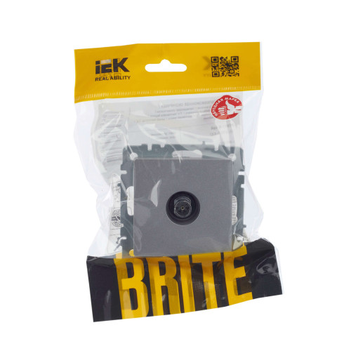 BRITE Розетка TV оконечная РТВ11-0-БрА алюминий IEK
