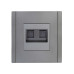 FORTE&PIANO Розетка двойная RJ11+RJ45 кат.5E FP535 сталь IEK