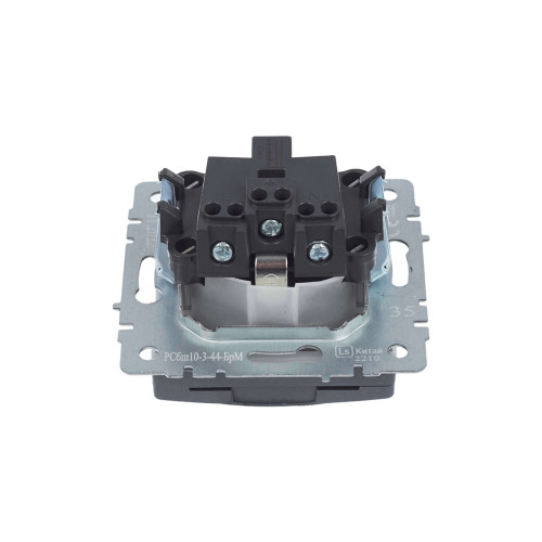 BRITE Розетка 1-местная с заземлением с защитными шторками и крышкой 16А IP44 РСбш10-3-44-БрМ маренго IEK