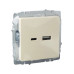 BRITE Розетка USB A+C 18Вт РЮ11-1-БрКр бежевый IEK BRITE Розетка USB A+C 18Вт РЮ11-1-БрКр бежевый IEK