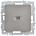 BRITE Розетка USB C 65Вт высокоскоростная зарядка РЮ12-1-БрС сталь IEK