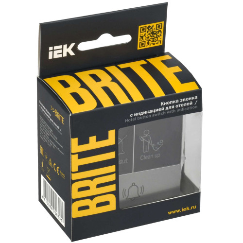 BRITE Кнопка звонка с индикацией для отелей 10А ВС10-1-9-БрС сталь IEK