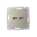 BRITE Розетка USB A+A 5В 3,1А РЮ10-1-БрШ шампань IEK