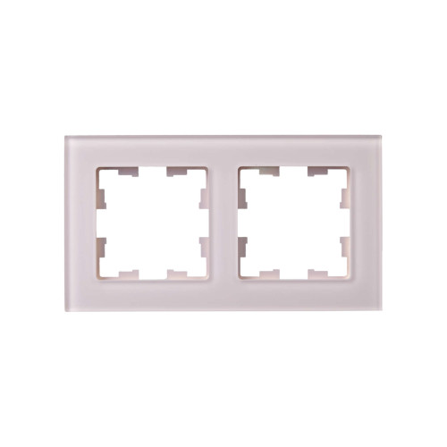 BRITE Рамка 2-местная РУ-2-2-Бр стекло розовый матовый IEK