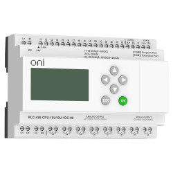 ПЛК 430 Модуль ЦПУ 4 DI 12 UI (0-10 В/DI) 8 RO 2 AO (1 шт 0-10 В и 1 шт 0-20 мА) 24В DC с Ethernet портом с экраном ONI