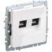 BRITE Розетка компьютерная двойная кат.5E RJ45 РК10-2-БрБ белый IEK