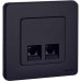 INSPIRIA Розетка компьютерная двойная RJ45 категория 6 UTP антрацит