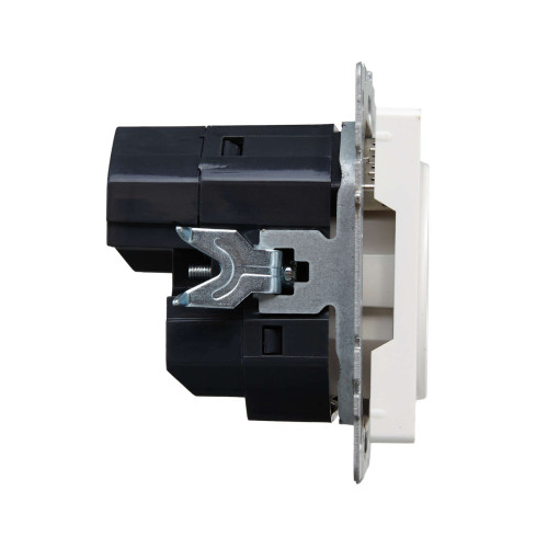 BRITE Розетка 1-местная с заземлением с защитными шторками 16А с USB A+C 18Вт РЮш11-1-БрЖ жемчуг IEK