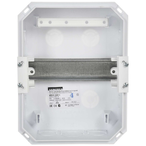 Корпус пластиковый ЩРВ-П-6 черная прозрачная дверь IP41 GENERICA