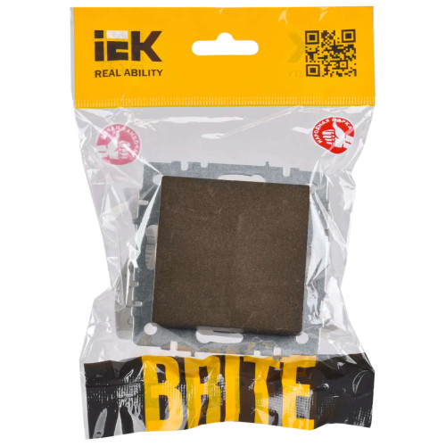 BRITE Выключатель 1-клавишный проходной 10А ВС10-1-6-БрТБ темная бронза IEK