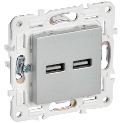 SKANDY Розетка USB A+A 3,1А SK-R15S серебряный IEK