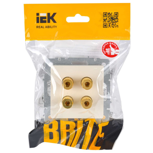 BRITE Аудиорозетка 4-местная РА10-БрКр бежевый IEK