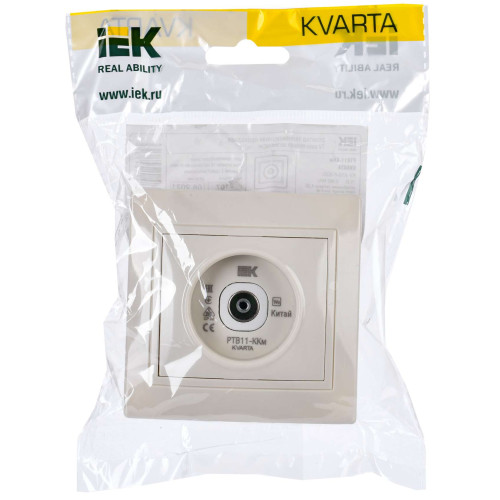 KVARTA Розетка TV проходная РТВ11-ККм кремовый IEK