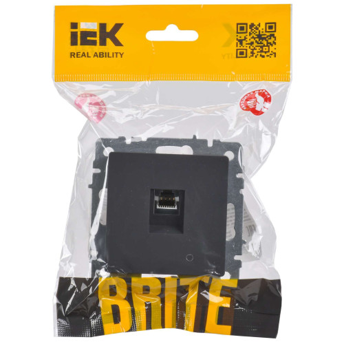 BRITE Розетка компьютерная RJ45 кат.6 РК11-БрГ графит IEK