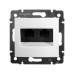 VALENA Розетка компьютерная двойная RJ45 категория 5Е UTP с захватами белый VALENA Розетка компьютерная двойная RJ45 категория 5Е UTP с захватами белый