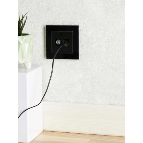 BRITE Розетка двойная TV+RJ45 кат.5E РТВ/РК12-БрЧ черный IEK