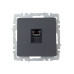 BRITE Розетка компьютерная RJ45 кат.6 РК11-БрГ графит IEK BRITE Розетка компьютерная RJ45 кат.6 РК11-БрГ графит IEK