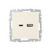 BRITE Розетка USB A+C 18Вт РЮ11-1-БрКр бежевый IEK BRITE Розетка USB A+C 18Вт РЮ11-1-БрКр бежевый IEK