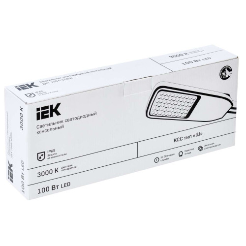 Светильник светодиодный консольный ДКУ 1004-100Ш 3000К IP65 серый IEK