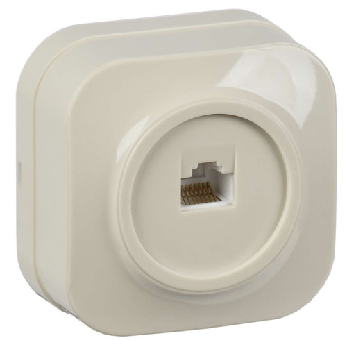 GLORY Розетка для открытой установки компьютерная RJ45 кат.5E РК10-ХК кремовый IEK